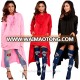 10 colors long hoodie front-short and back-long long sleeve blouse for women